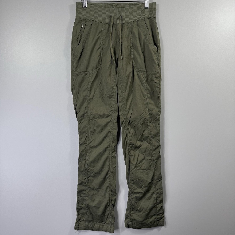 The North Face Track Pants Womens Small Green Lightweight Elastic Waist Hiking